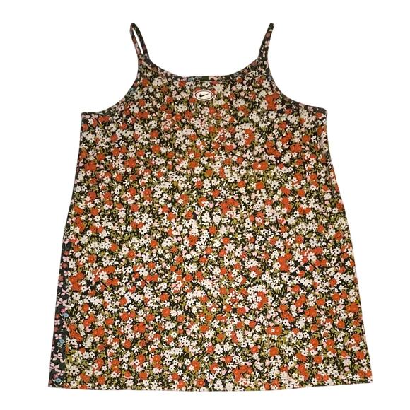 Nike Women’s 2X Longline Floral Tunic Tank Top Cami Dri-FIT Athleisure Layering - Picture 1 of 11